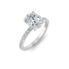 5 Ct Oval Lab Diamond & .16 Ctw Whisper Pavé Engagement Ring
