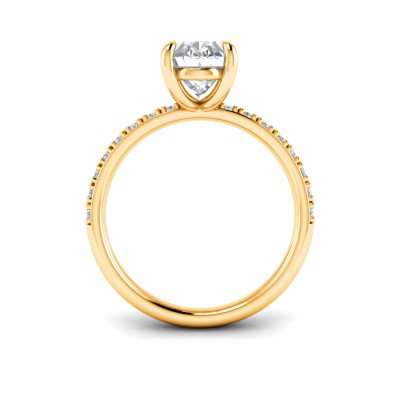 1.5 Ct Oval Lab Diamond & .16 Ctw Diamond Whisper Pavé Engagement Ring