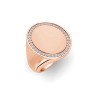 Lab Diamond Signet Ring with Dainty Frame