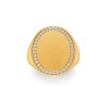 Diamond Signet Ring with Dainty Frame