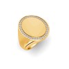 Diamond Signet Ring with Dainty Frame