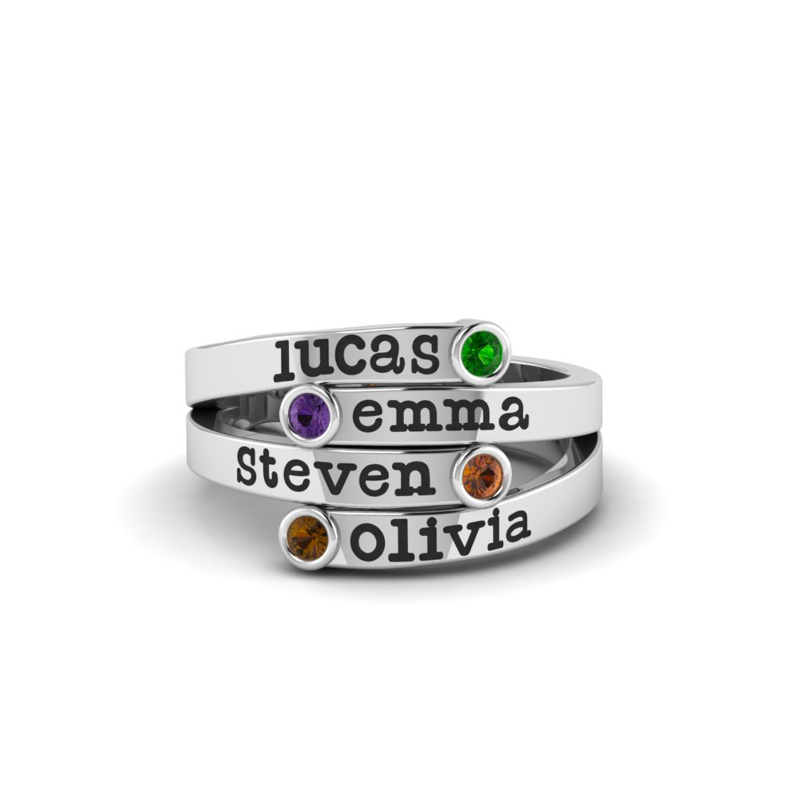 Mothers day rings 4 stones discount