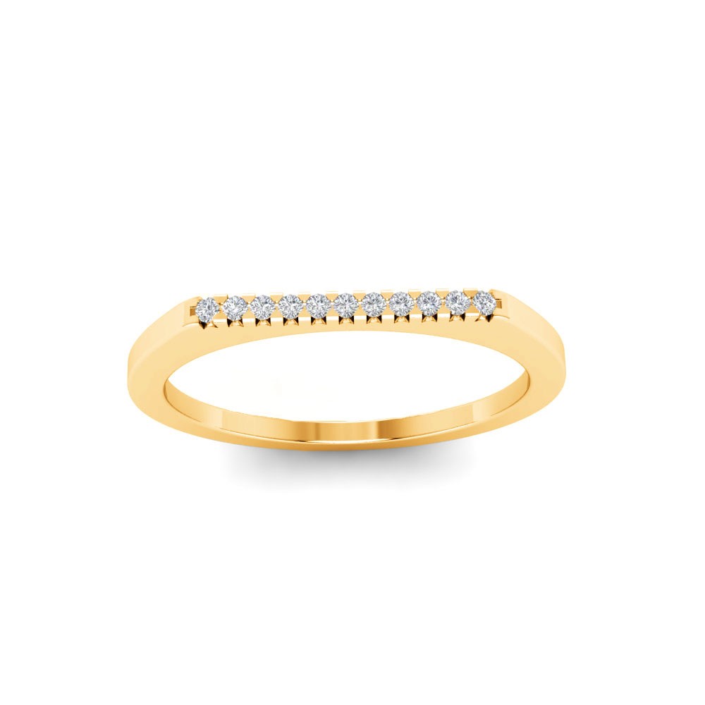 Diamond Pavé Flat Top Stackable Band