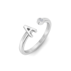 Birthstone Initial Open Ring A