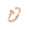Birthstone Initial Open Ring B