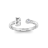 Birthstone Initial Open Ring B