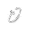 Birthstone Initial Open Ring B