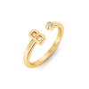 Birthstone Initial Open Ring B