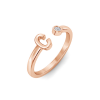Birthstone Initial Open Ring C