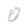 Birthstone Initial Open Ring C