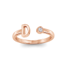 Birthstone Initial Open Ring D