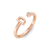 Birthstone Initial Open Ring D
