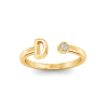 Birthstone Initial Open Ring D