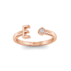 Birthstone Initial Open Ring E