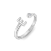 Birthstone Initial Open Ring E