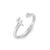 Birthstone Initial Open Ring F