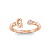 Birthstone Initial Open Ring G