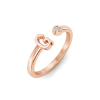 Birthstone Initial Open Ring G