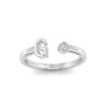 Birthstone Initial Open Ring G
