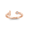 Birthstone Initial Open Ring J