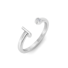 Birthstone Initial Open Ring J