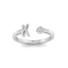 Birthstone Initial Open Ring K