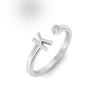 Birthstone Initial Open Ring K