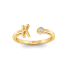 Birthstone Initial Open Ring K
