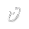 Birthstone Initial Open Ring L