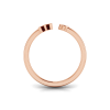 Birthstone Initial Open Ring M