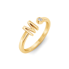 Birthstone Initial Open Ring M