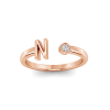 Birthstone Initial Open Ring N