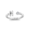 Birthstone Initial Open Ring N