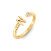 Birthstone Initial Open Ring N