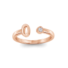 Birthstone Initial Open Ring O