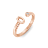 Birthstone Initial Open Ring O