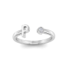 Birthstone Initial Open Ring P