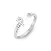 Birthstone Initial Open Ring P