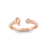 Birthstone Initial Open Ring Q
