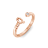 Birthstone Initial Open Ring Q