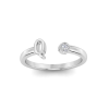 Birthstone Initial Open Ring Q