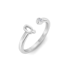 Birthstone Initial Open Ring Q