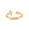 Birthstone Initial Open Ring Q