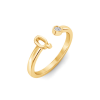 Birthstone Initial Open Ring Q