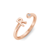Birthstone Initial Open Ring R