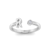 Birthstone Initial Open Ring R