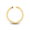 Birthstone Initial Open Ring R