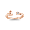 Birthstone Initial Open Ring S