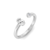 Birthstone Initial Open Ring S