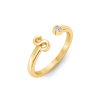Birthstone Initial Open Ring S